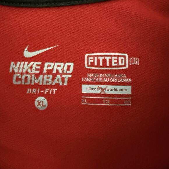 NIKE PRO COMBAT Hyperwarm Dri-Fit Max 1/4 Zip Pullover Mens Sz XL Black Neon - Picture 2 of 9